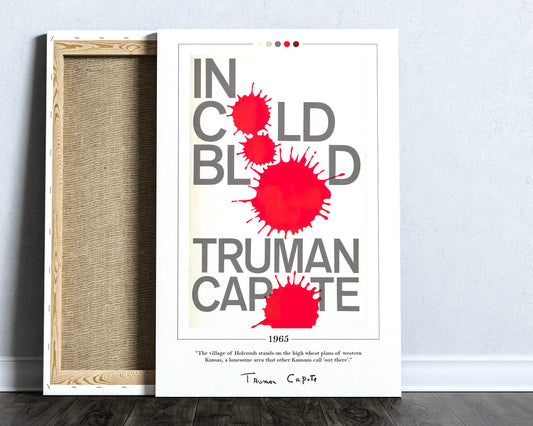 In Cold Blood Book Cover Poster | Truman Capote, In Cold Blood Poster, In Cold Blood Canvas, Book Posters, Canvas Wall Art, Book Lover Gift
