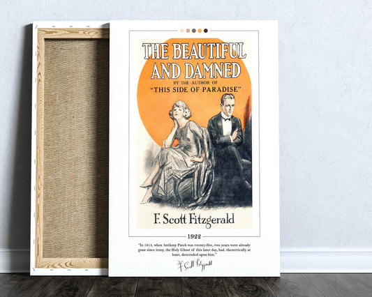 The Beautiful and Damned Book Cover Poster | F. Scott Fitzgerald, The Beautiful and Damned Poster, Book Posters, Canvas Print, Book Art