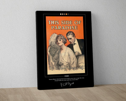 This Side of Paradise Book Cover Poster | F. Scott Fitzgerald, This Side of Paradise Poster, Book Posters, Canvas Print, Book Lover Gift