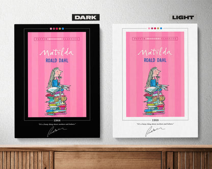 Matilda Book Cover Poster | Roald Dahl, Matilda Poster, Matilda Print, Book Posters, Book Prints, Canvas Wall Art, Book Art, Book Lover Gift