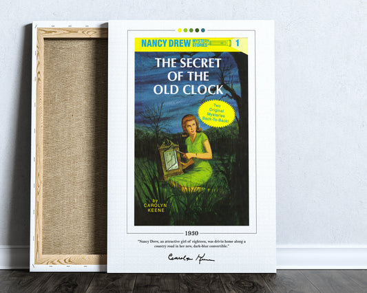 The Secret of the Old Clock Book Cover Poster | Carolyn Keene, The Secret of the Old Clock Poster, Book Posters, Book Art, Book Lover Gift