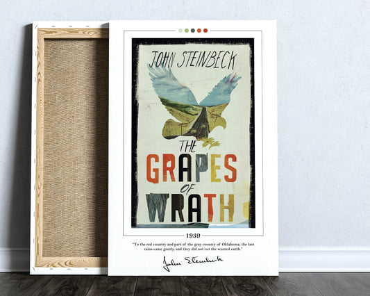 The Grapes of Wrath Book Cover Poster | John Steinbeck, The Grapes of Wrath Poster, Book Posters, Book Prints, Book Art, Canvas Wall Art