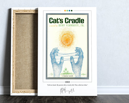 Cat's Cradle Book Cover Poster | Kurt Vonnegut, Cat's Cradle Poster, Cat's Cradle Print, Book Posters, Canvas Wall Art, Book Lover Gift