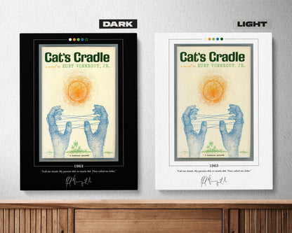 Cat's Cradle Book Cover Poster | Kurt Vonnegut, Cat's Cradle Poster, Cat's Cradle Print, Book Posters, Canvas Wall Art, Book Lover Gift