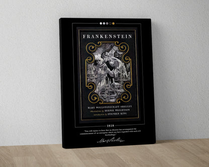 Frankenstein Book Cover Poster | Mary Shelley, Frankenstein Poster, Frankenstein Print, Book Posters, Canvas Wall Art, Book Lover Gift