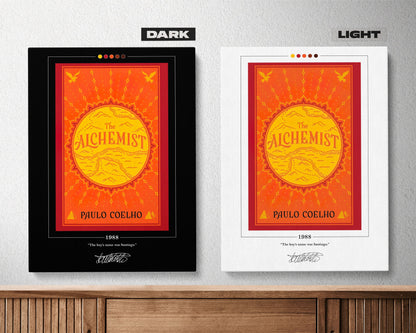 The Alchemist Book Cover Poster | Paulo Coelho, The Alchemist Poster, The Alchemist Print, Book Posters, Canvas Wall Art, Book Lover Gift