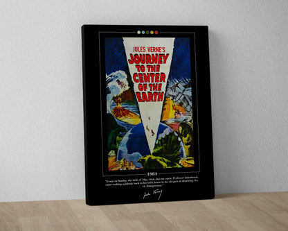 Journey to the Center of the Earth Book Cover Poster | Jules Verne, Journey to the Center of the Earth Poster, Book Posters, Canvas Wall Art
