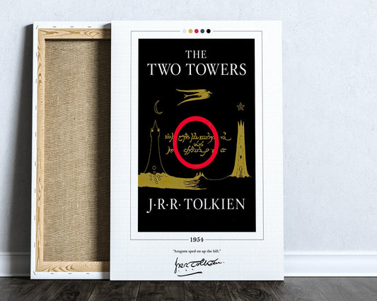 The Two Towers Book Cover Poster | J. R. R. Tolkien, Lord of the Rings Poster, The Two Towers Print, Book Posters, Book Art, Canvas Wall Art
