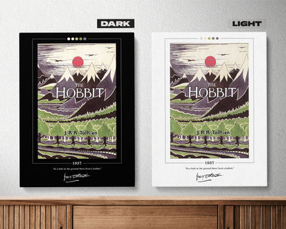 The Hobbit Book Cover Poster | J. R. R. Tolkien, The Hobbit Poster, The Hobbit Print, Book Posters, Canvas Wall Art, Book Lover Gift