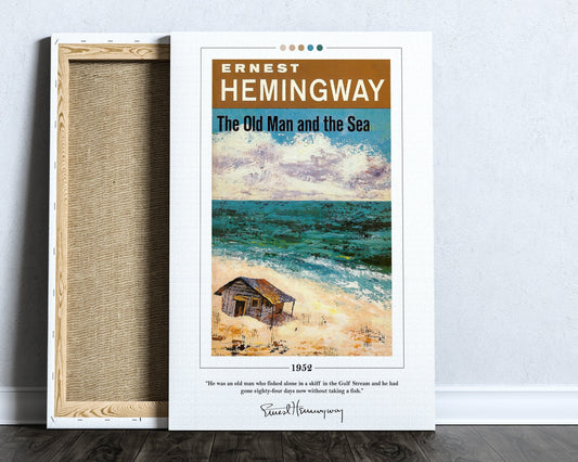 The Old Man and the Sea Book Cover Poster | Ernest Hemingway, The Old Man and the Sea Poster, Book Posters, Canvas Print, Book Lover Gift