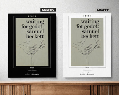 Waiting for Godot Book Cover Poster | Samuel Beckett, Waiting for Godot Poster, Waiting for Godot Print, Book Posters, Canvas Wall Art