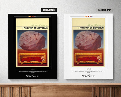 The Myth of Sisyphus Book Cover Poster | Albert Camus, Myth of Sisyphus Poster, Myth of Sisyphus Print, Book Posters, Book Art, Canvas Print
