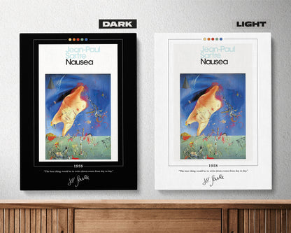 Nausea Book Cover Poster | Jean Paul Sartre, Nausea Poster, Nausea Print, Book Posters, Book Prints, Book Art, Canvas Print, Book Lover Gift