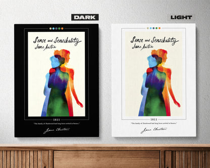 Sense and Sensibility Book Cover Poster | Jane Austen, Sense and Sensibility Poster, Book Poster, Canvas Wall Art, Book Art, Book Lover Gift