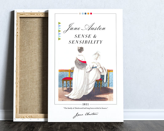 Sense and Sensibility Book Cover Poster | Jane Austen, Sense and Sensibility Poster, Book Posters, Canvas Print, Book Art, Book Lover Gift