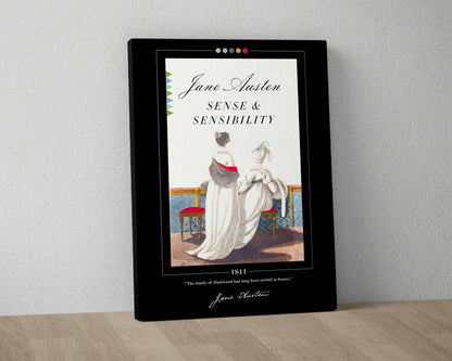 Sense and Sensibility Book Cover Poster | Jane Austen, Sense and Sensibility Poster, Book Posters, Canvas Print, Book Art, Book Lover Gift
