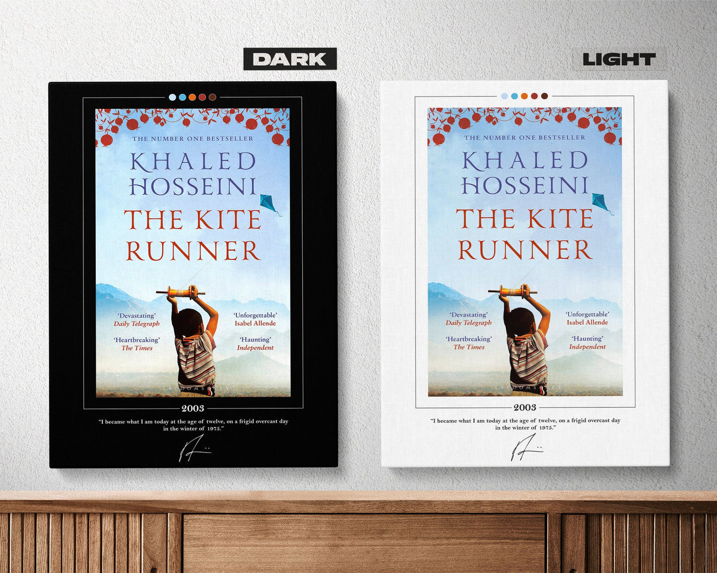 The Kite Runner Book Cover Poster | Khaled Hosseini, The Kite Runner Poster, The Kite Runner Print, Book Posters, Book Art, Canvas Wall Art