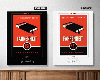 Fahrenheit 451 Book Cover Poster | Ray Bradbury, Fahrenheit 451 Poster, Fahrenheit 451 Print, Book Posters, Canvas Print, Book Lover Gift