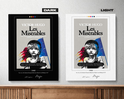 Les Miserables Book Cover Poster | Victor Hugo, Les Miserables Poster, Les Miserables Print, Book Posters, Book Art, Canvas Wall Art