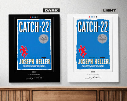Catch 22 Book Cover Poster | Joseph Heller, Catch 22 Poster, Catch 22 Print, Book Posters, Book Art, Canvas Wall Art, Book Lover Gift