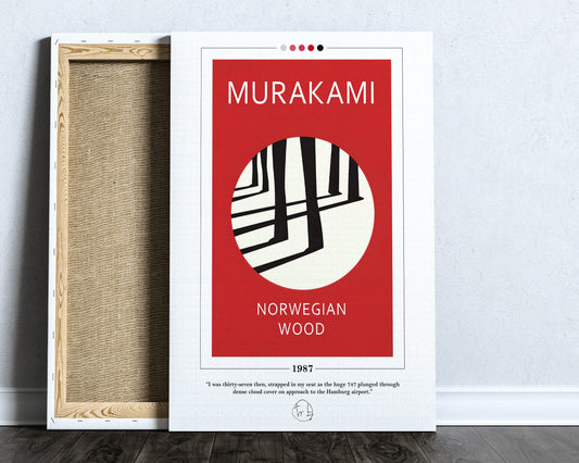Norwegian Wood Book Cover Poster | Haruki Murakami, Norwegian Wood Poster, Book Posters, Book Art, Canvas Wall Art, Book Lover Gift