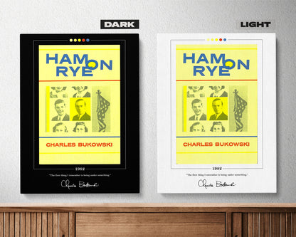 Ham on Rye Book Cover Poster | Charles Bukowski, Ham on Rye Poster, Ham on Rye Print, Book Posters, Canvas Print, Book Art, Book Lover Gift