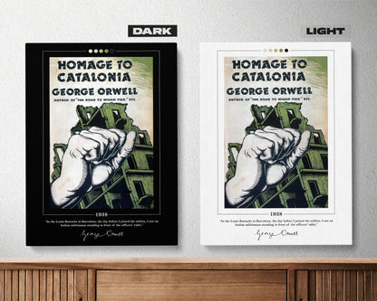 Homage to Catalonia Book Cover Poster | George Orwell, Homage to Catalonia Poster, Book Posters, Book Art, Canvas Wall Art, Book Lover Gift