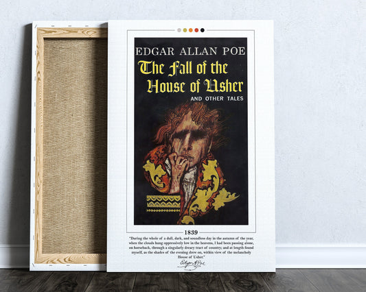 The Fall of the House of Usher Book Cover Poster | Edgar Allan Poe, The Fall of the House of Usher Poster, Book Posters, Canvas Wall Art