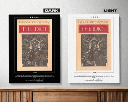The Idiot Book Cover Poster | Fyodor Dostoevsky, The Idiot Poster, The Idiot Print, Book Posters, Canvas Print, Book Art, Book Lover Gift