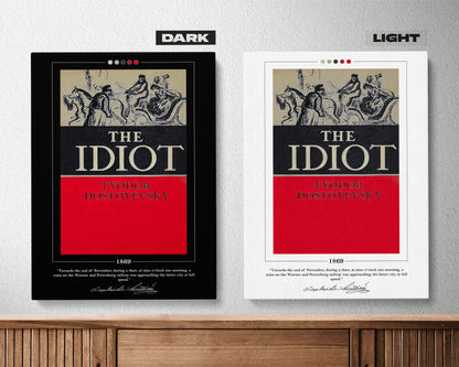 The Idiot Book Cover Poster | Fyodor Dostoevsky, The Idiot Poster, The Idiot Print, Book Posters, Canvas Wall Art, Book Art, Book Lover Gift