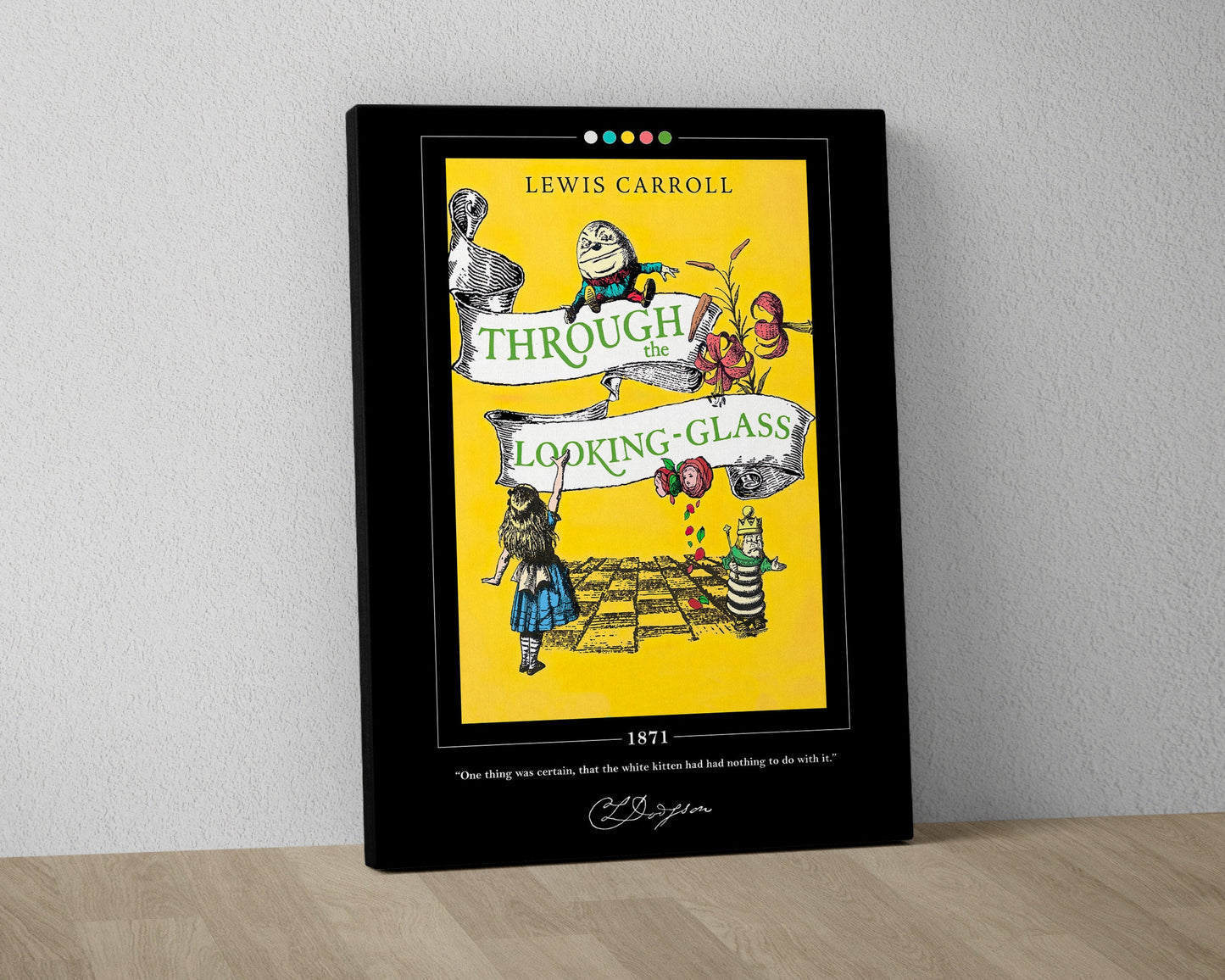 Through the Looking Glass Book Cover Poster | Lewis Carroll, Through the Looking Glass Poster, Book Posters, Canvas Print, Book Lover Gift
