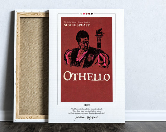 Othello Book Cover Poster | William Shakespeare, Othello Poster, Othello Print, Book Posters, Canvas Wall Art, Book Art, Book Lover Gift