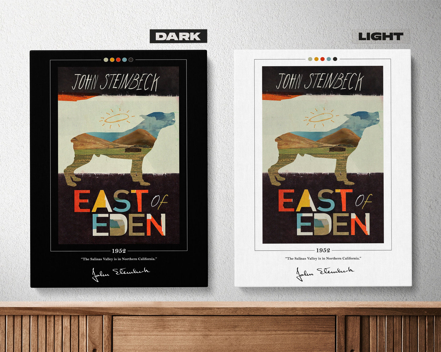 East of Eden Book Cover Poster | John Steinbeck, East of Eden Poster, East of Eden Print, Book Posters, Canvas Wall Art, Book Lover Gift