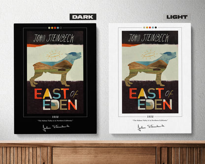 East of Eden Book Cover Poster | John Steinbeck, East of Eden Poster, East of Eden Print, Book Posters, Canvas Wall Art, Book Lover Gift