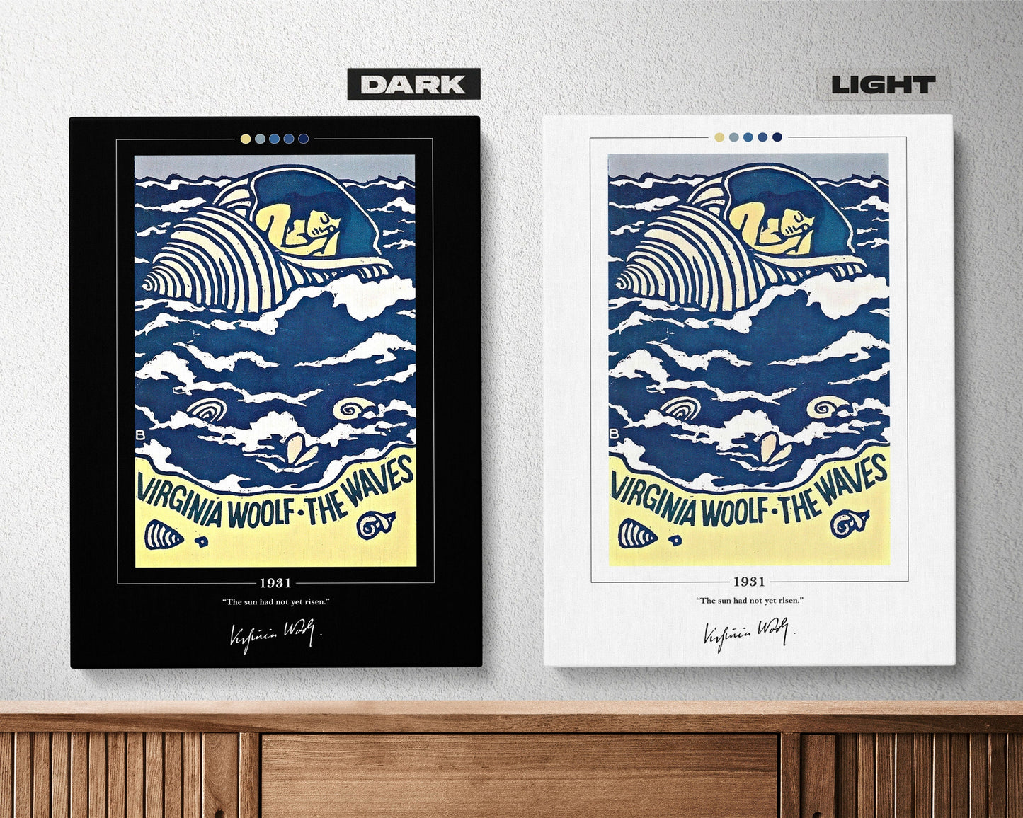 The Waves Book Cover Poster | Virginia Woolf, The Waves Poster, The Waves Print, Book Posters, Book Art, Canvas Wall Art, Book Lover Gift