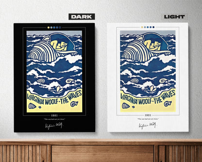 The Waves Book Cover Poster | Virginia Woolf, The Waves Poster, The Waves Print, Book Posters, Book Art, Canvas Wall Art, Book Lover Gift