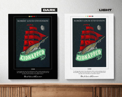 Kidnapped Book Cover Poster | Robert Louis Stevenson, Kidnapped Poster, Kidnapped Print, Book Posters, Canvas Wall Art, Book Lover Gift