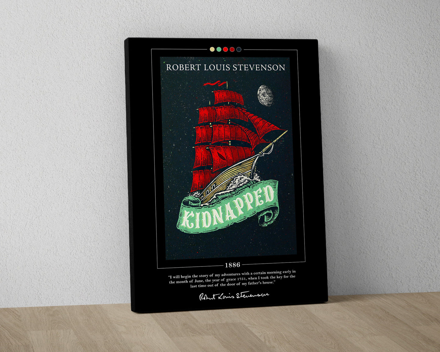Kidnapped Book Cover Poster | Robert Louis Stevenson, Kidnapped Poster, Kidnapped Print, Book Posters, Canvas Wall Art, Book Lover Gift