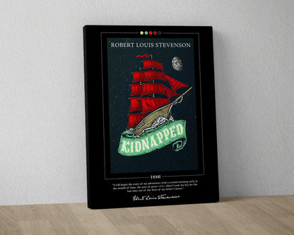 Kidnapped Book Cover Poster | Robert Louis Stevenson, Kidnapped Poster, Kidnapped Print, Book Posters, Canvas Wall Art, Book Lover Gift