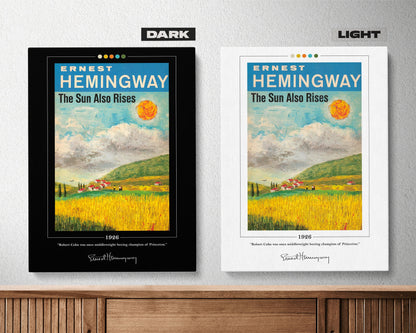 The Sun Also Rises Book Cover Poster | Ernest Hemingway, The Sun Also Rises Poster, Book Posters, Book Art, Canvas Wall Art, Book Lover Gift