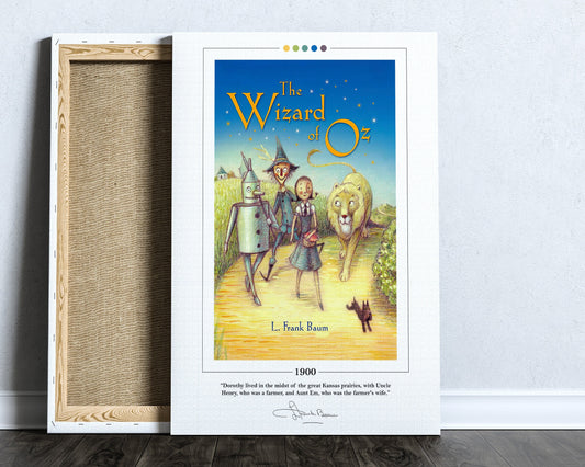 The Wizard of Oz Book Cover Poster | L. Frank Baum, Wizard of Oz Poster, Wizard of Oz Print, Book Posters, Canvas Wall Art, Book Lover Gift