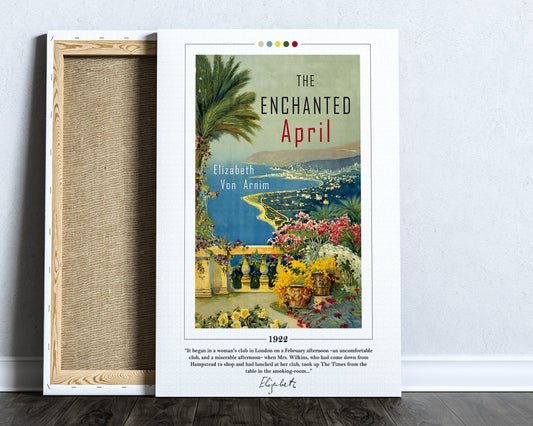 The Enchanted April Book Cover Poster | Elizabeth von Arnim, The Enchanted April Poster, Book Posters, Canvas Wall Art, Book Lover Gift