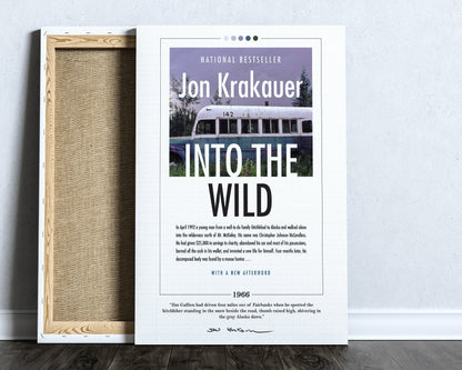 Into the Wild Book Cover Poster | Jon Krakauer, Into the Wild Poster, Into the Wild Print, Book Posters, Canvas Wall Art, Book Lover Gift