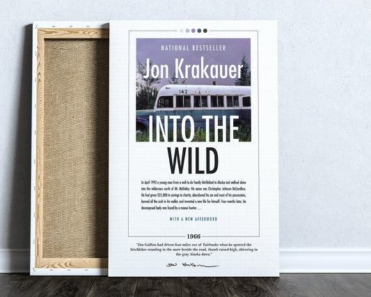 Into the Wild Book Cover Poster | Jon Krakauer, Into the Wild Poster, Into the Wild Print, Book Posters, Canvas Wall Art, Book Lover Gift