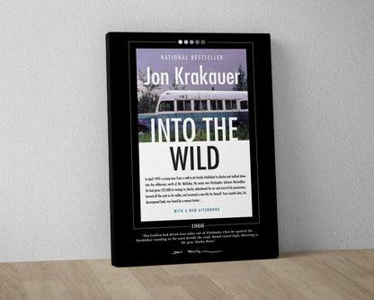Into the Wild Book Cover Poster | Jon Krakauer, Into the Wild Poster, Into the Wild Print, Book Posters, Canvas Wall Art, Book Lover Gift