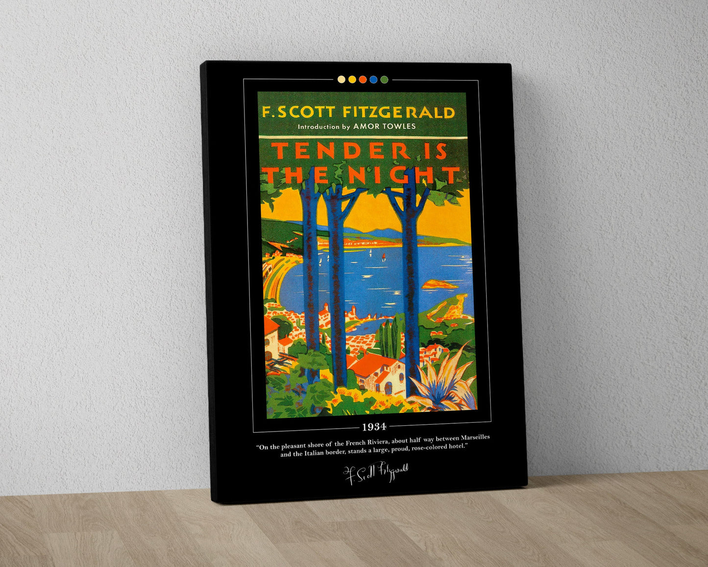 Tender Is the Night Book Cover Poster | F. Scott Fitzgerald, Tender Is the Night Poster, Book Posters, Canvas Wall Art, Book Lover Gift