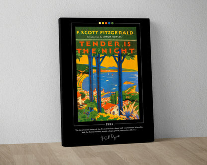 Tender Is the Night Book Cover Poster | F. Scott Fitzgerald, Tender Is the Night Poster, Book Posters, Canvas Wall Art, Book Lover Gift
