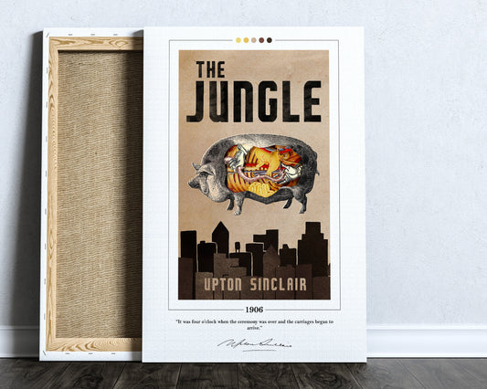 The Jungle Book Cover Poster | Upton Sinclair, The Jungle Poster, The Jungle Print, Book Posters, Canvas Wall Art, Book Art, Book Lover Gift
