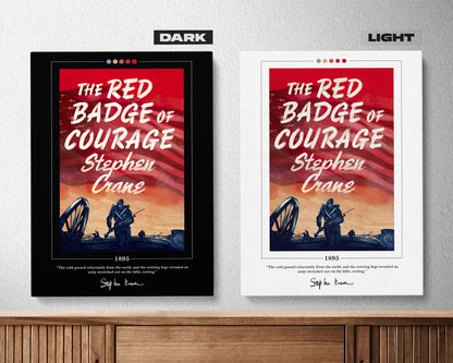 The Red Badge of Courage Book Cover Poster | Stephen Crane, The Red Badge of Courage Poster, Book Posters, Canvas Wall Art, Book Lover Gift