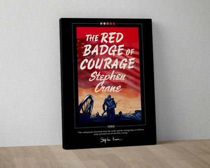 The Red Badge of Courage Book Cover Poster | Stephen Crane, The Red Badge of Courage Poster, Book Posters, Canvas Wall Art, Book Lover Gift